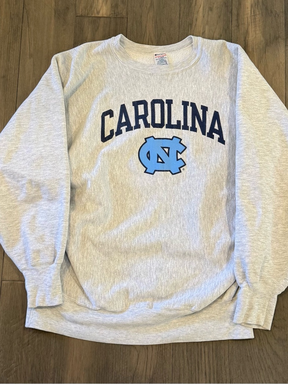 Vintage Champion Reverse Weave UNC Carolina Sweatshirt XL Gray Tar Heels 90s